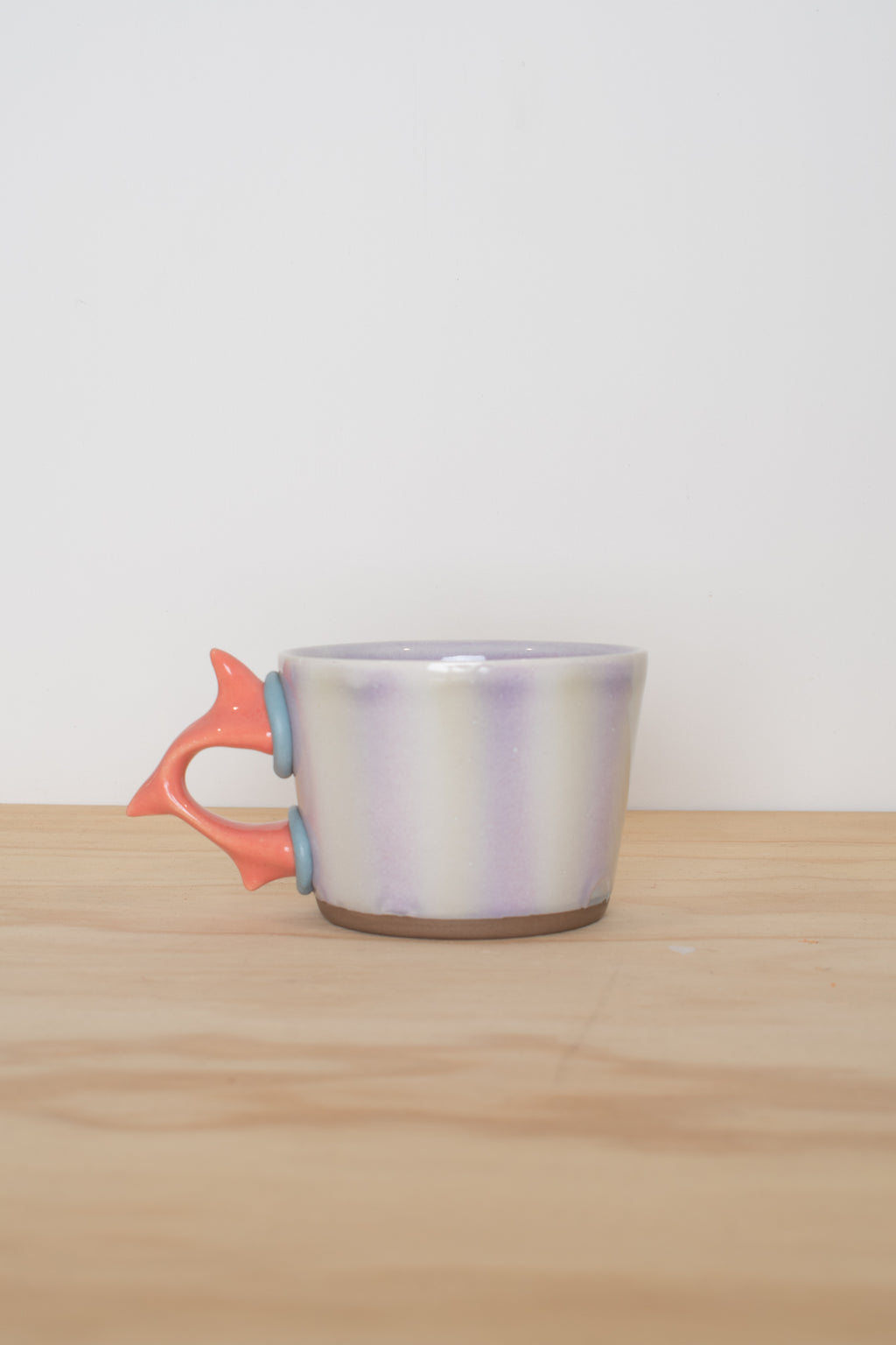 Wide Mug in Lavender Mint Stripe