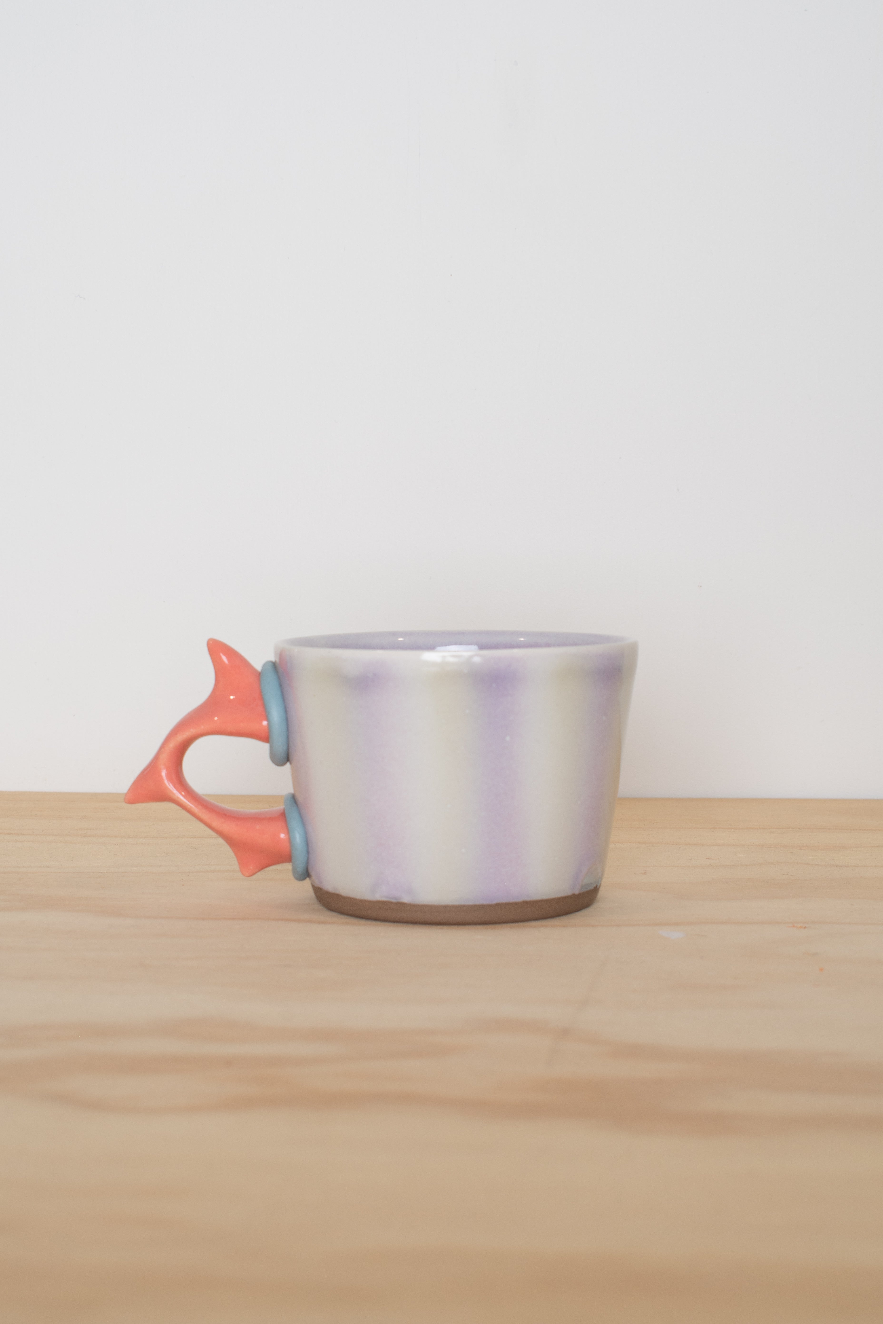 Wide Mug in Lavender Mint Stripe