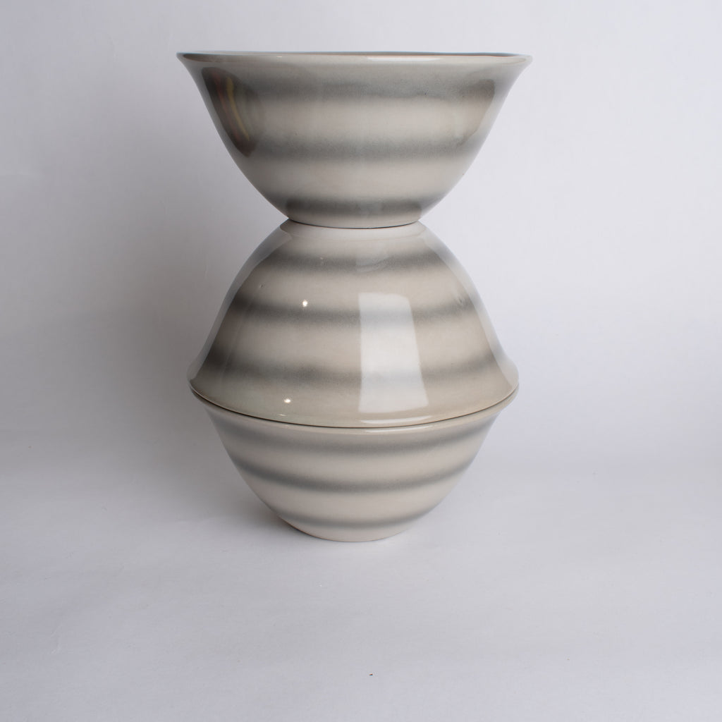Flare Bowl in Gray Stripe