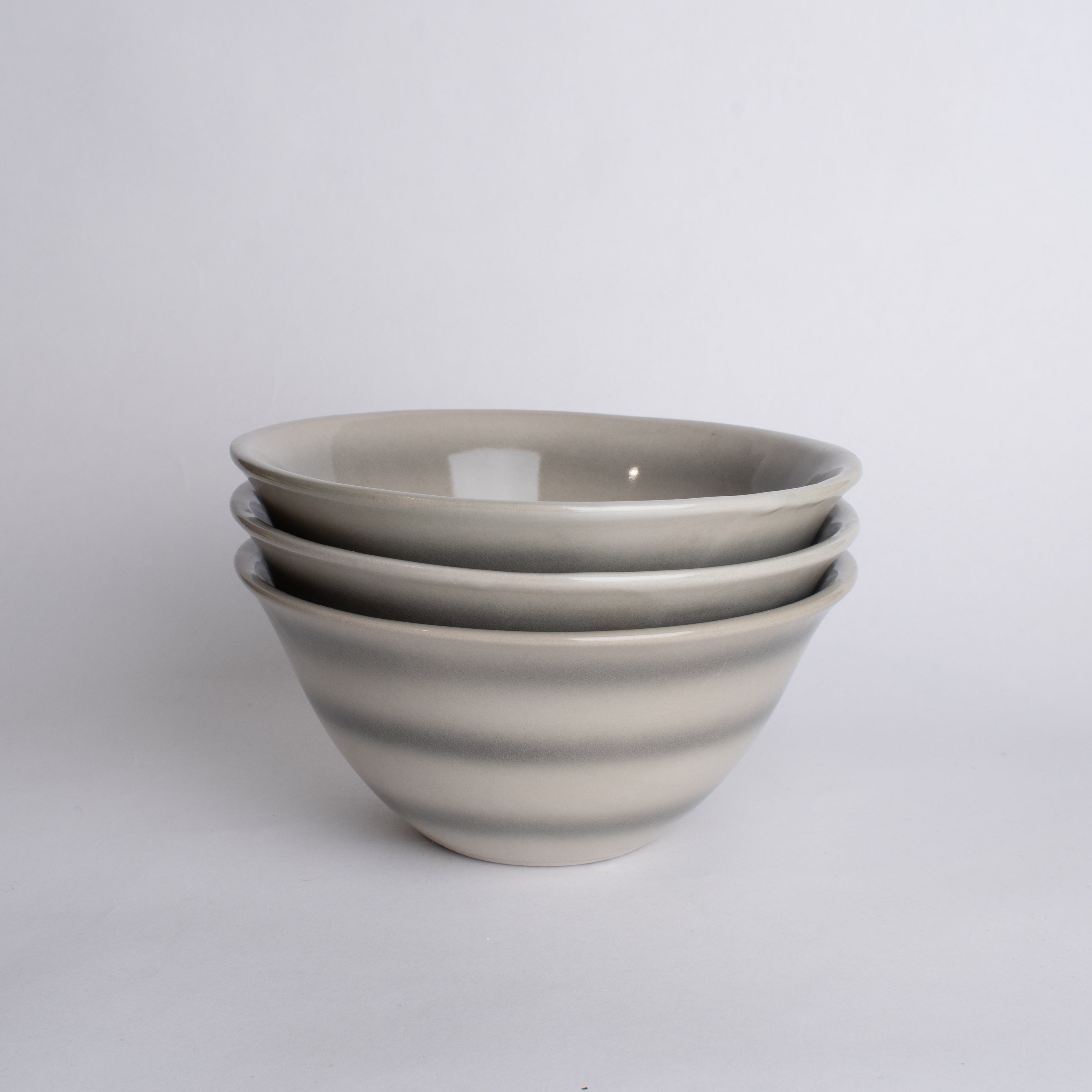 Flare Bowl in Gray Stripe