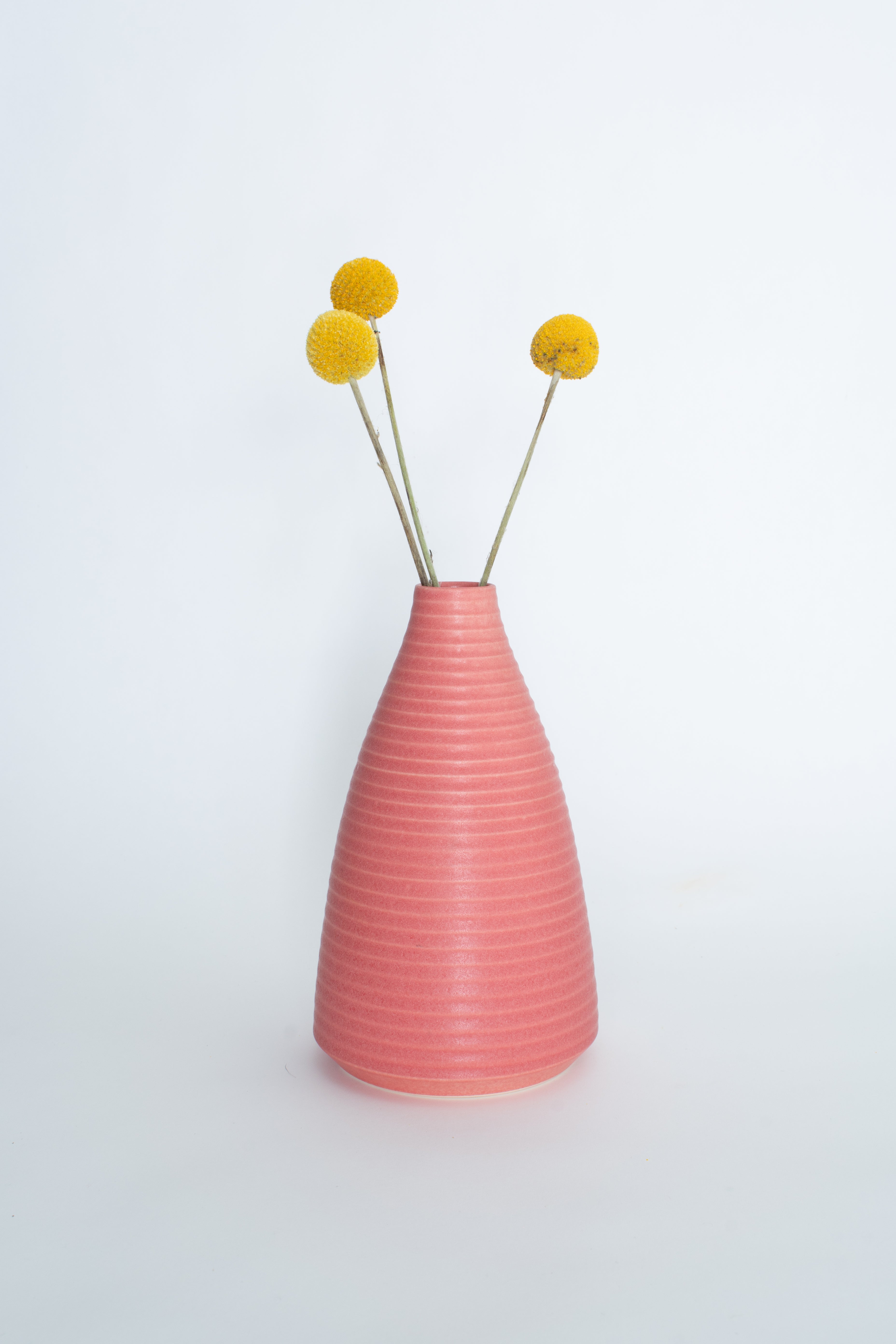 Flower Vessel in Pink Bottle