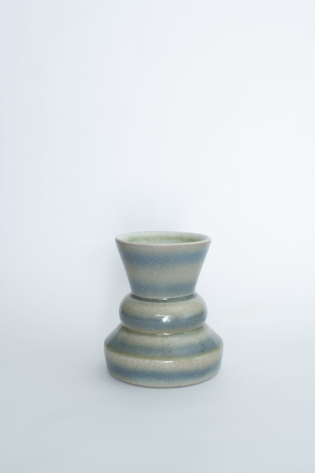 Flower Vessel in Green Stripe