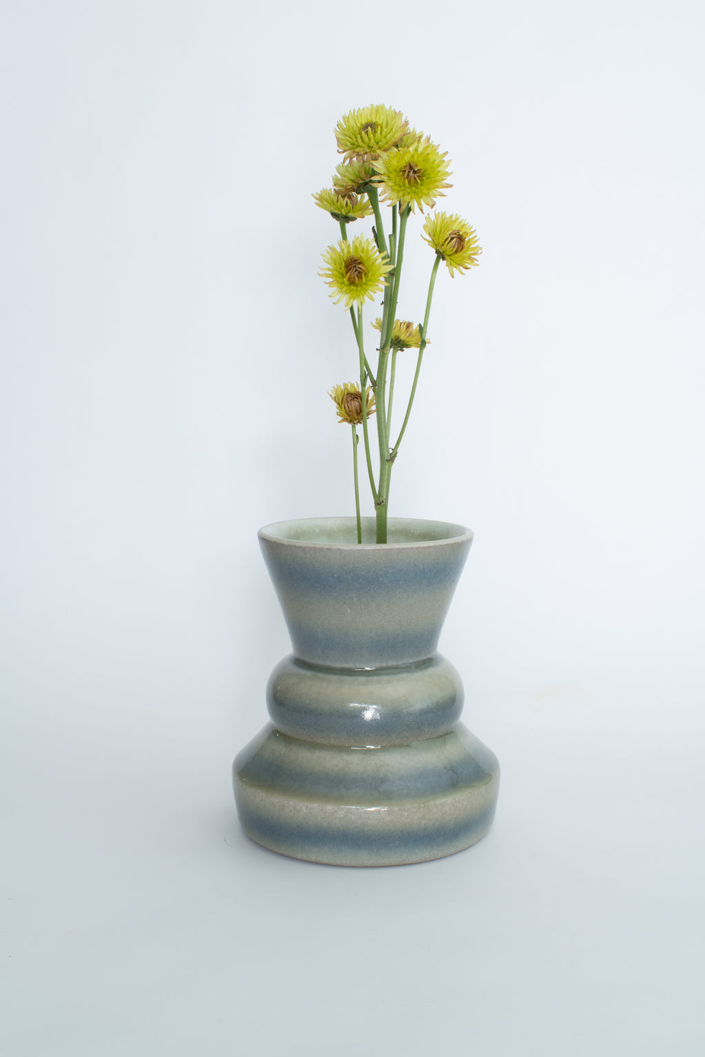 Flower Vessel in Green Stripe