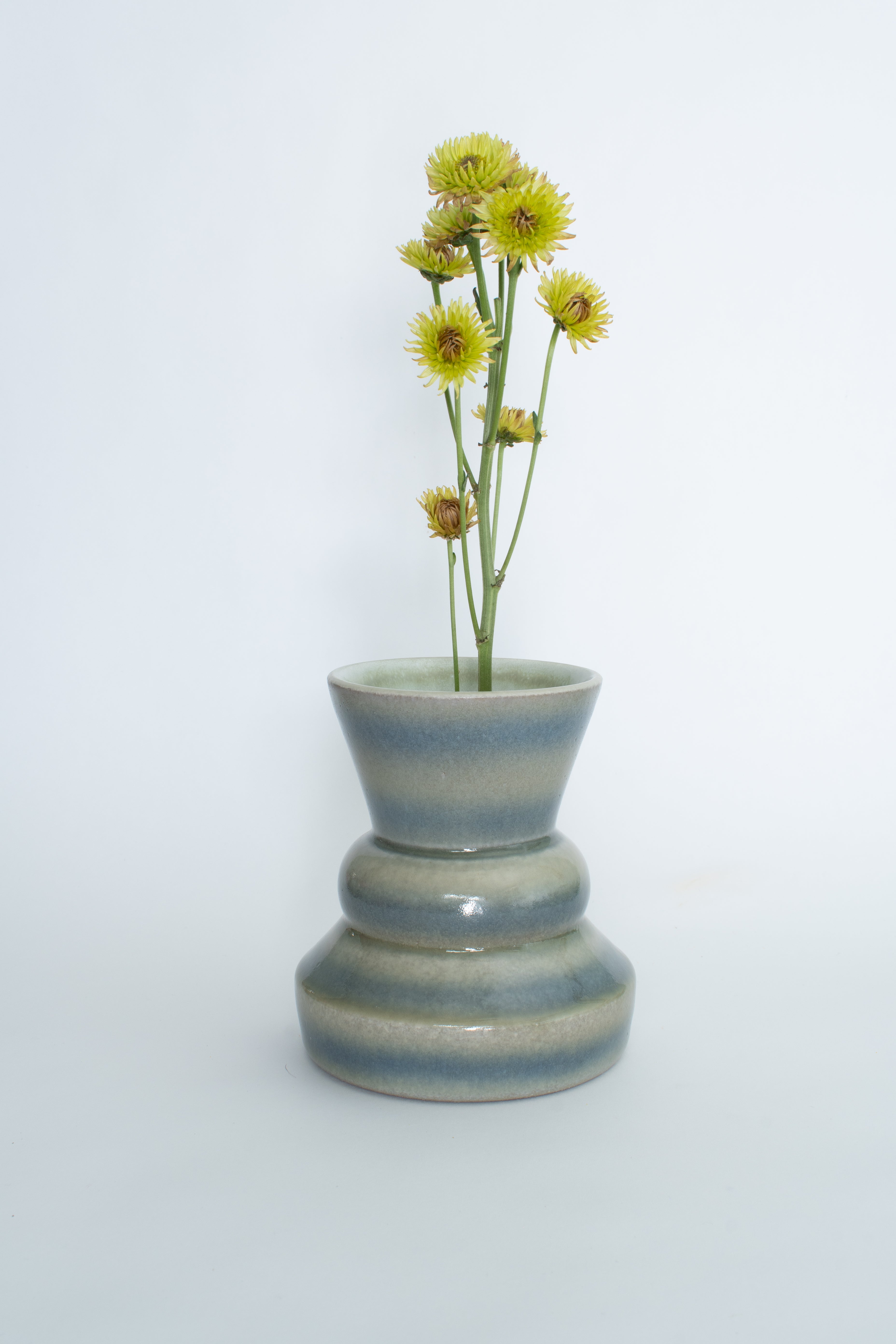 Flower Vessel in Green Stripe