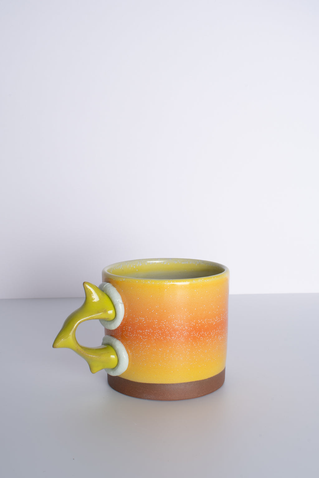 Wide Mug in Orange Stripe