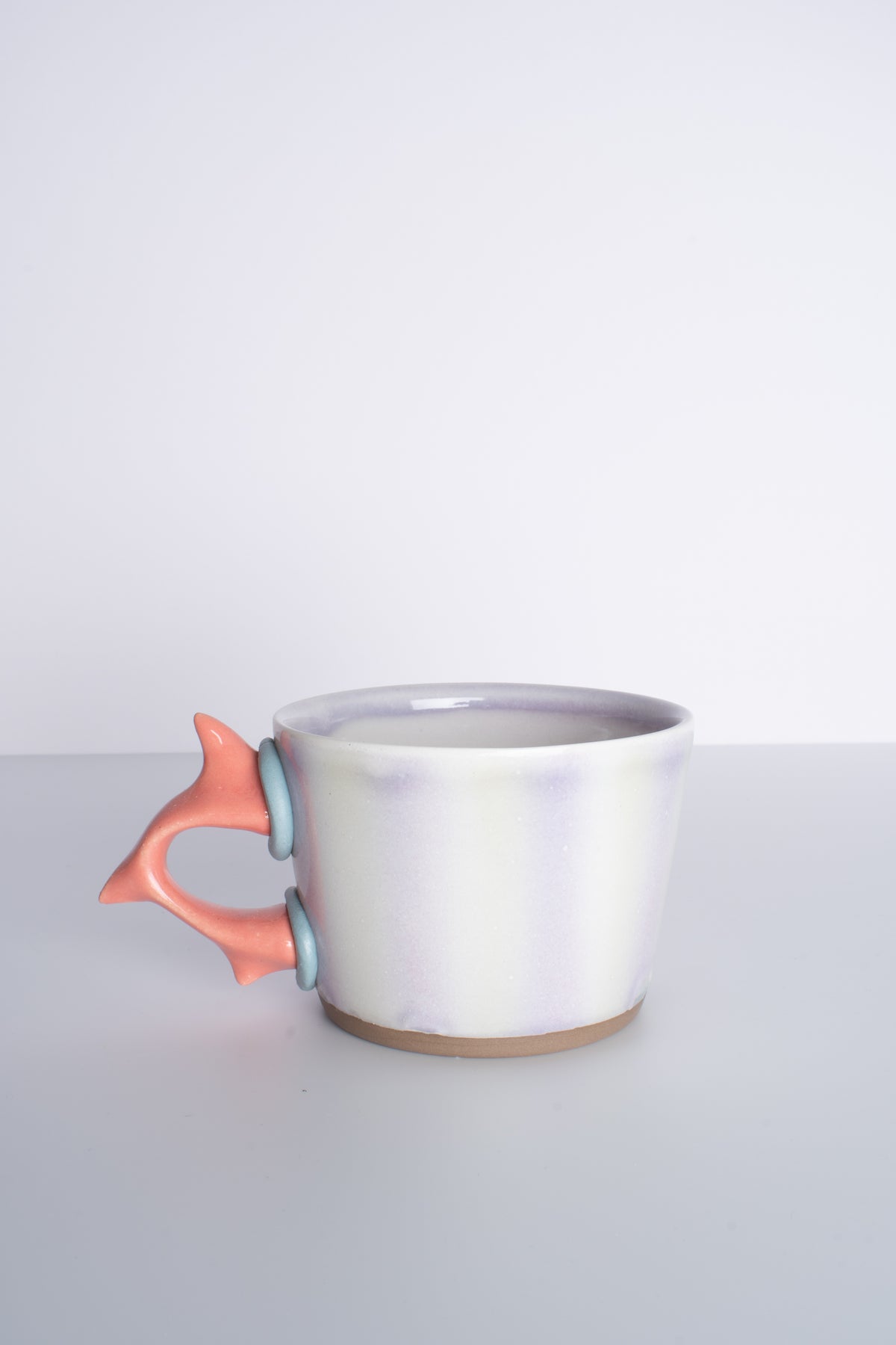 Wide Mug in Lavender Mint Stripe