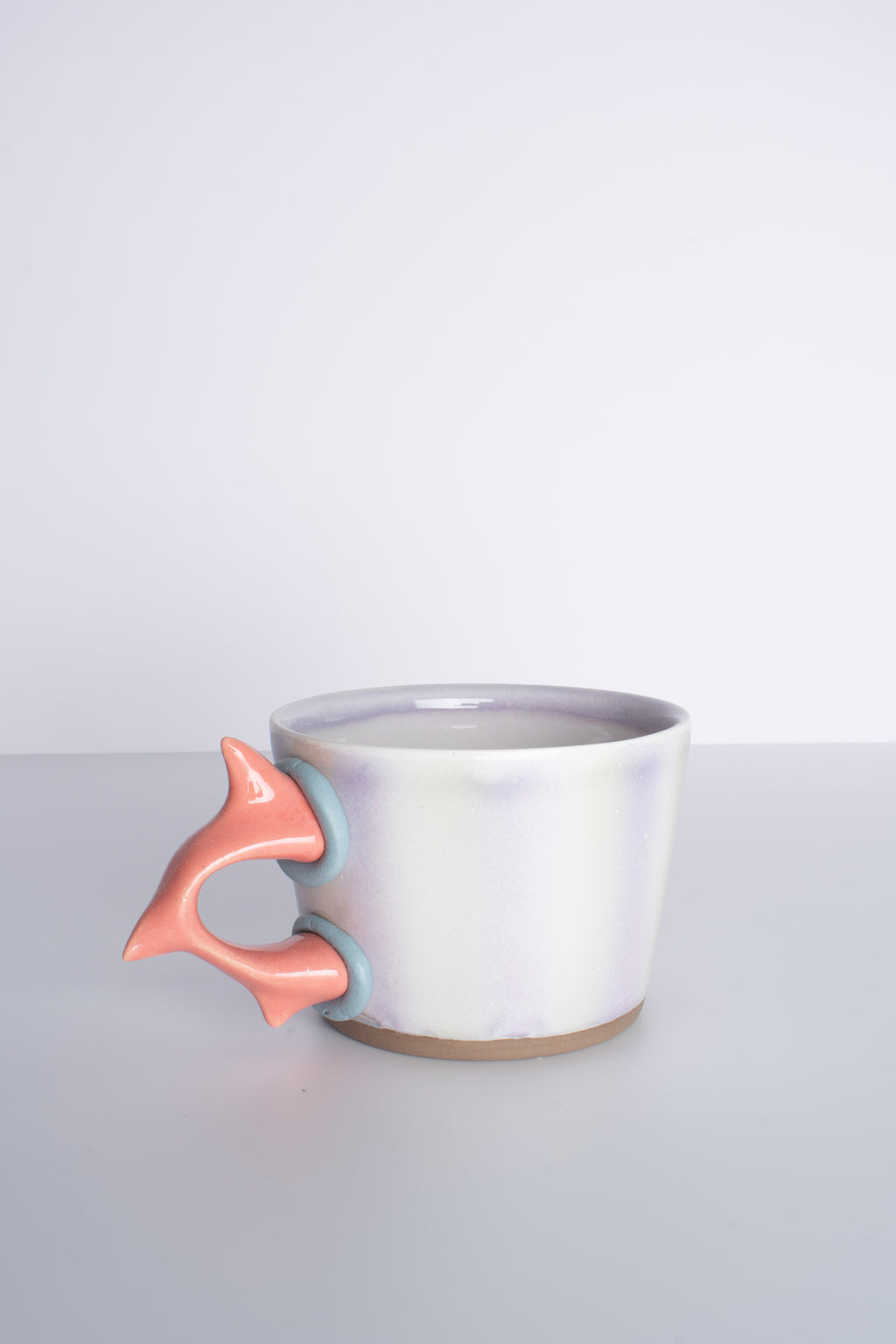 Wide Mug in Lavender Mint Stripe