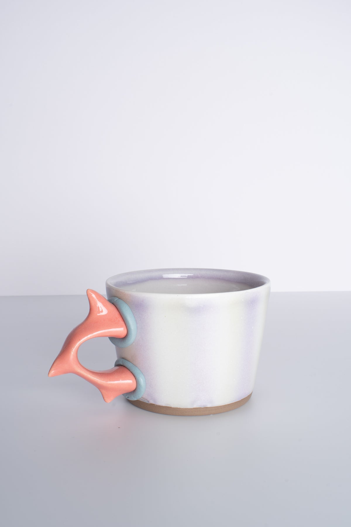 Wide Mug in Lavender Mint Stripe