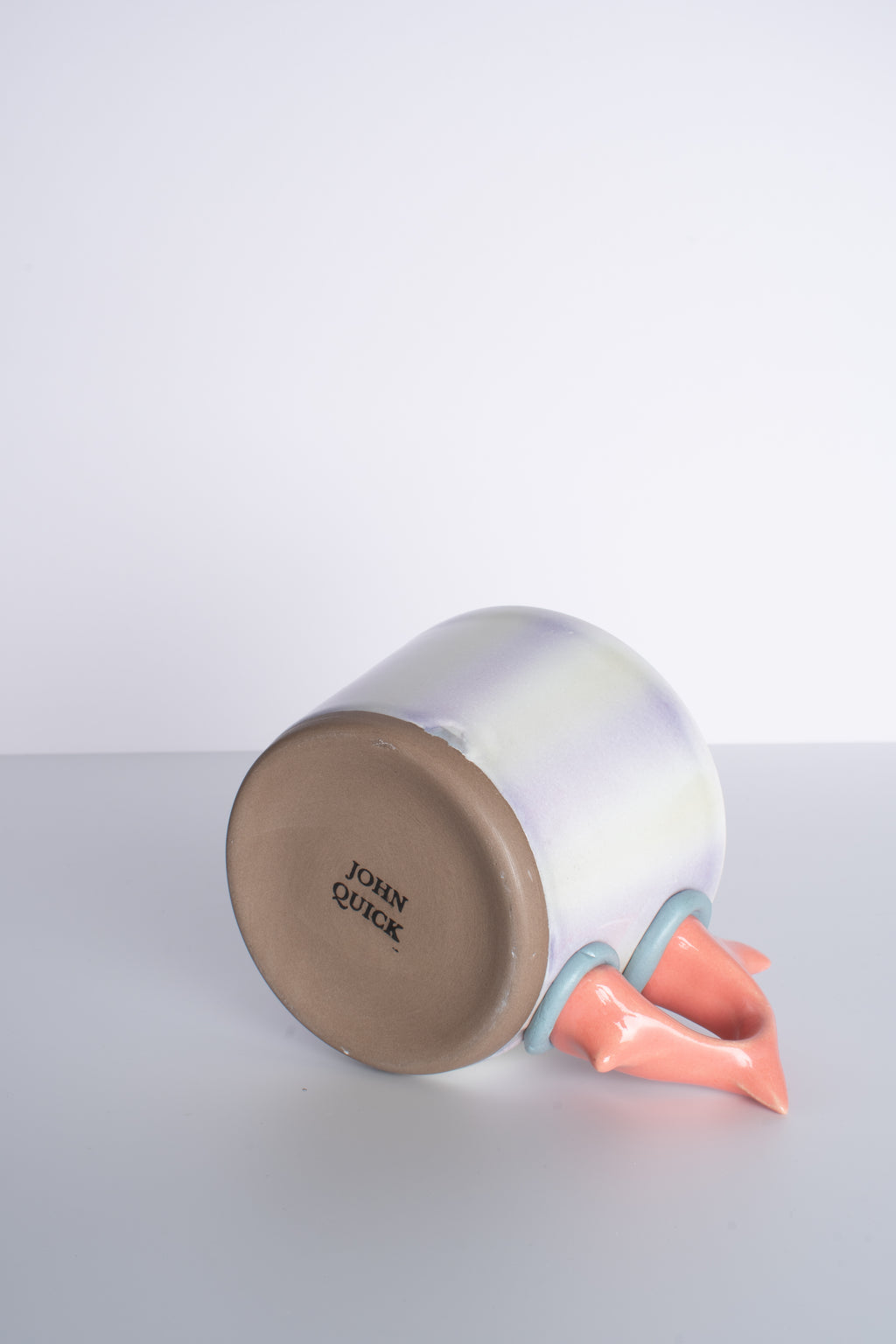 Wide Mug in Lavender Mint Stripe