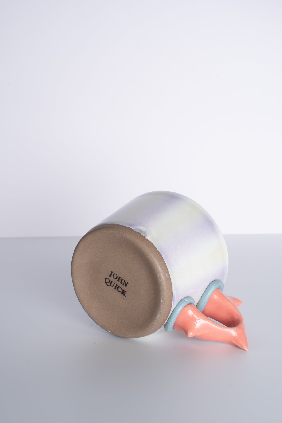 Wide Mug in Lavender Mint Stripe