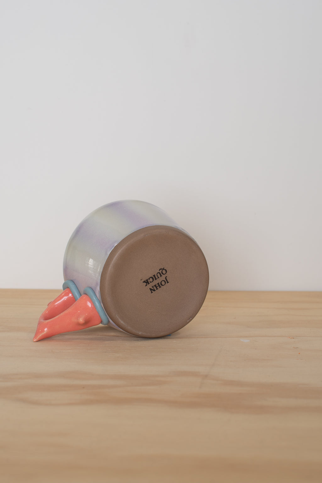 Wide Mug in Lavender Mint Stripe