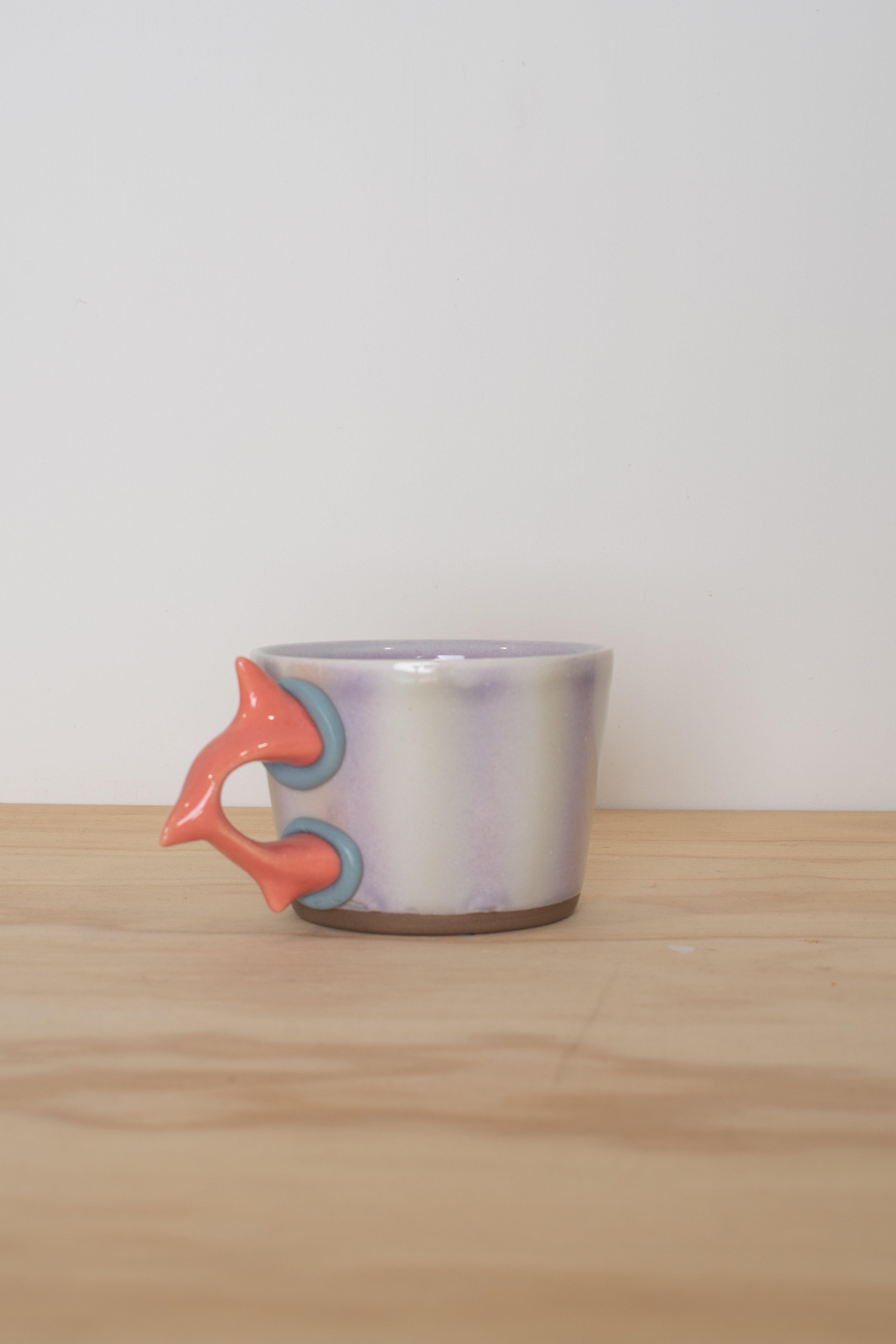 Wide Mug in Lavender Mint Stripe