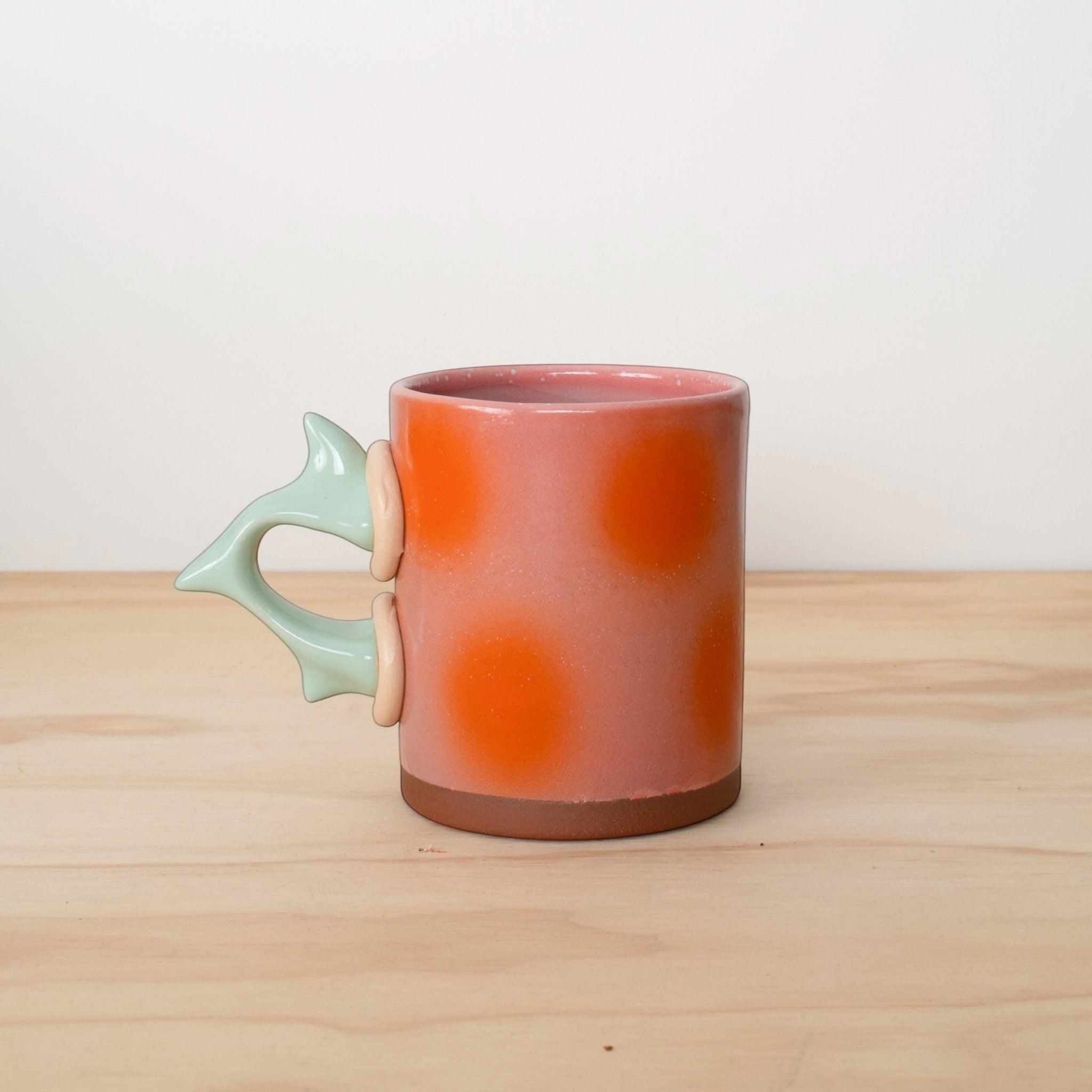 Tall Mug Orange Polka